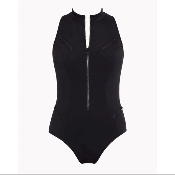 Magicsuit Scuba Coco One Piece Swimsuit size 10 Black Zipper Down Front - Picture 2 of 11